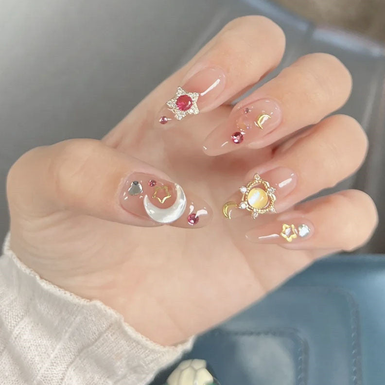 Flash cute girly removable nails HA0793