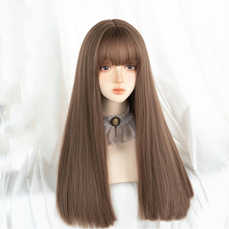 Comic black long straight wig HA1238