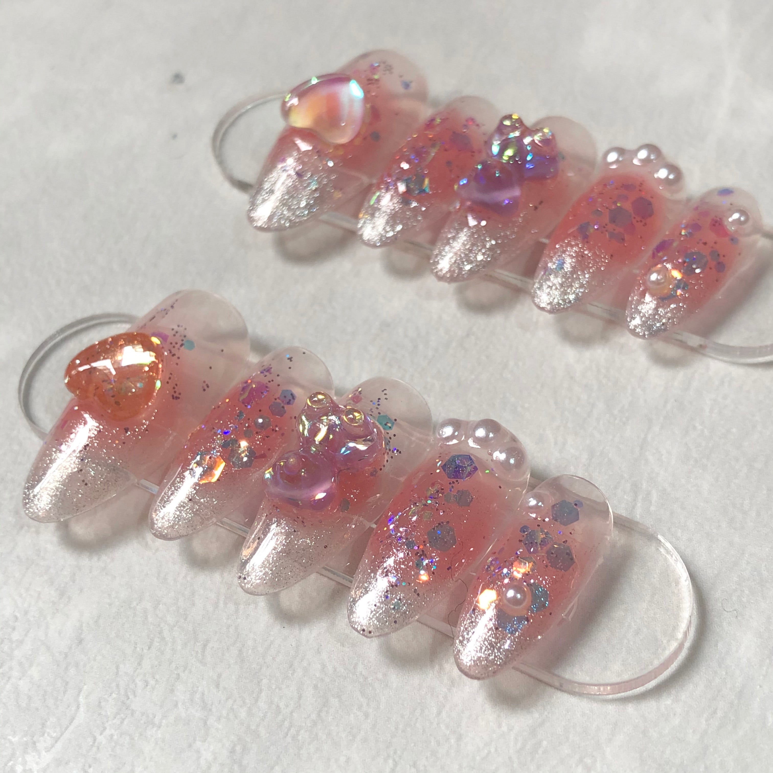 Bear bridal fake nails HA0001