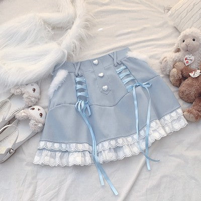 Lace Tie Heart Skirt HA1268