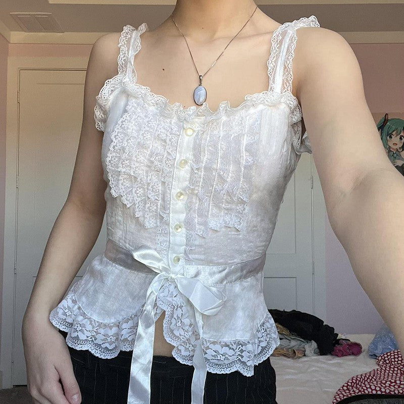 Girl stitching camisole top HA1571