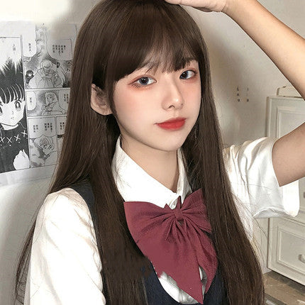 Daily natural cute girl with long straight hair HA0148