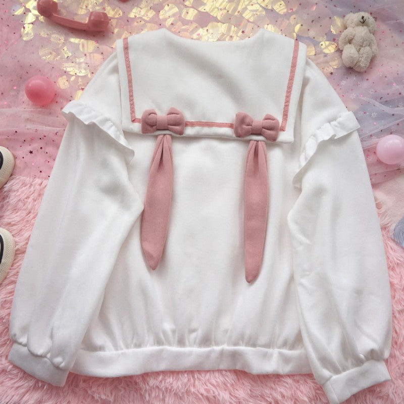 Rabbit Ear Bow Fleece Sweatshirt HA1526