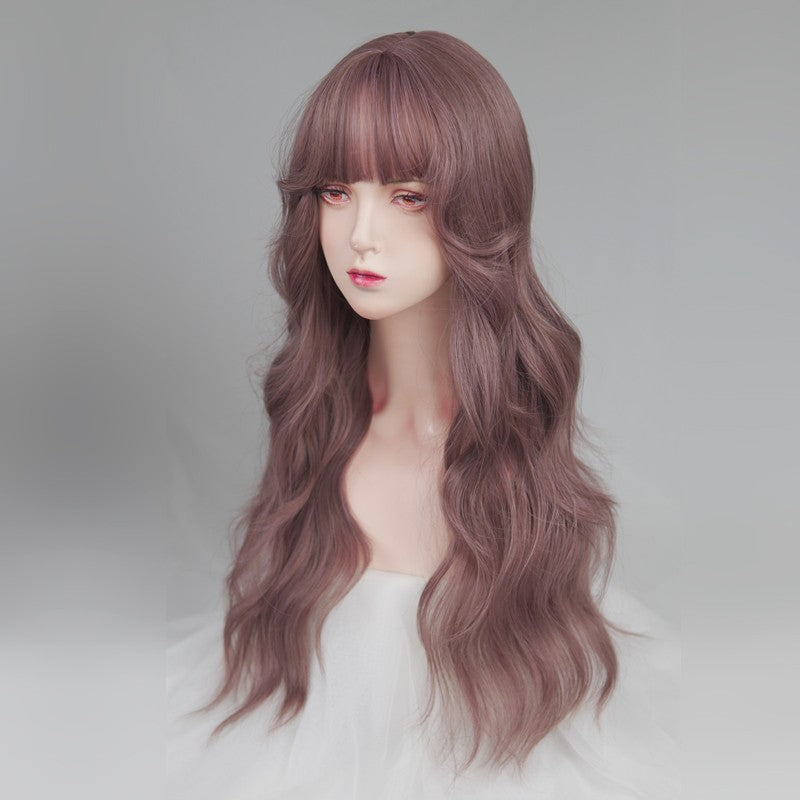 Big Wave Gray Purple Thin Rattan Wig HA1252
