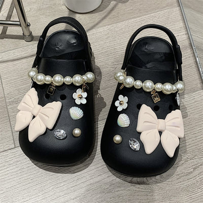 Sweet Pearl Bow Beach Slippers HA0837