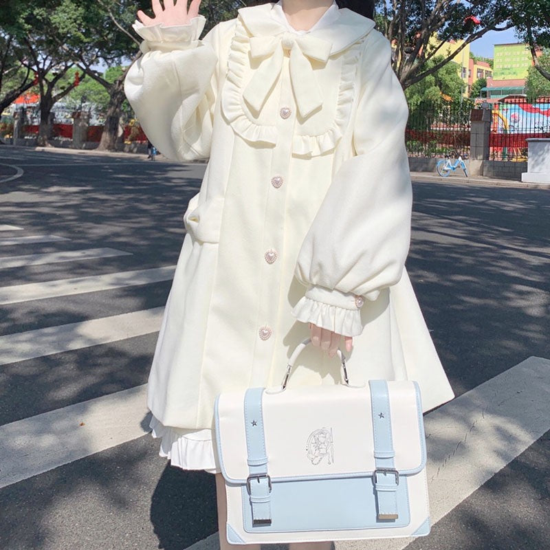 Sweet Thick Lace Bow Coat HA1459