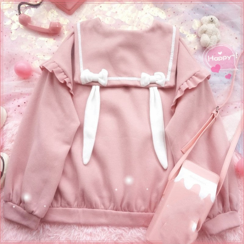 Rabbit Ear Bow Fleece Sweatshirt HA1526