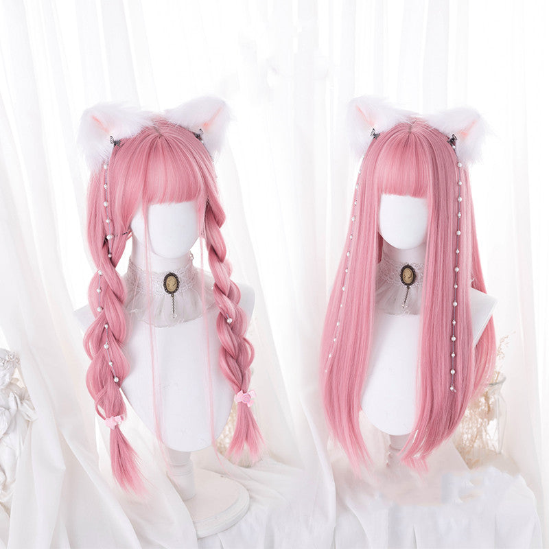 Light pink long straight hair HA0335