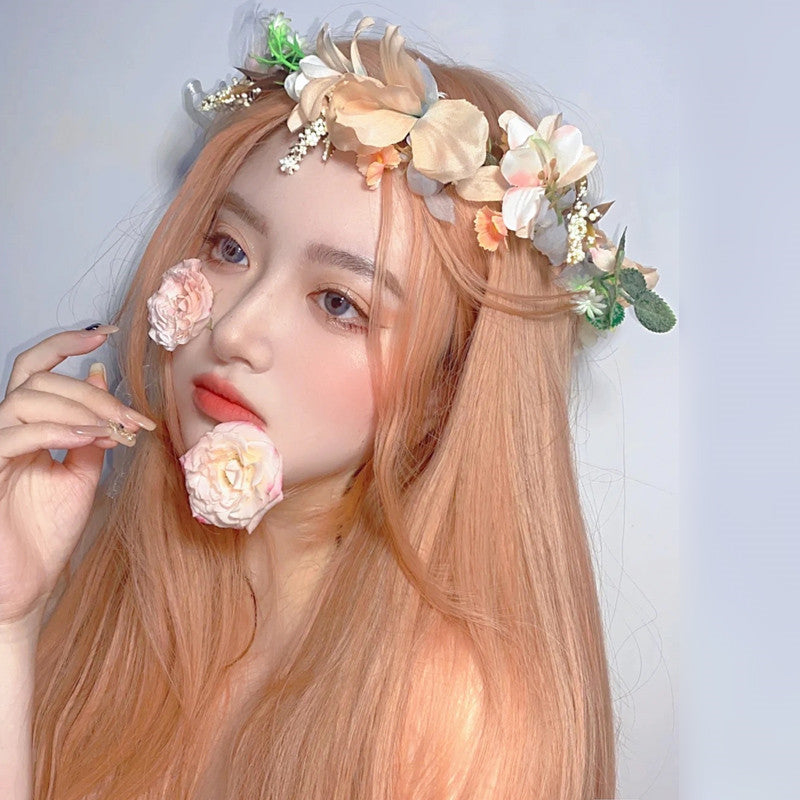Blonde wig with long straight hair HA0605
