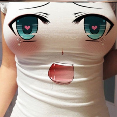 Big eyes t-shirt 3d tight top HA0529