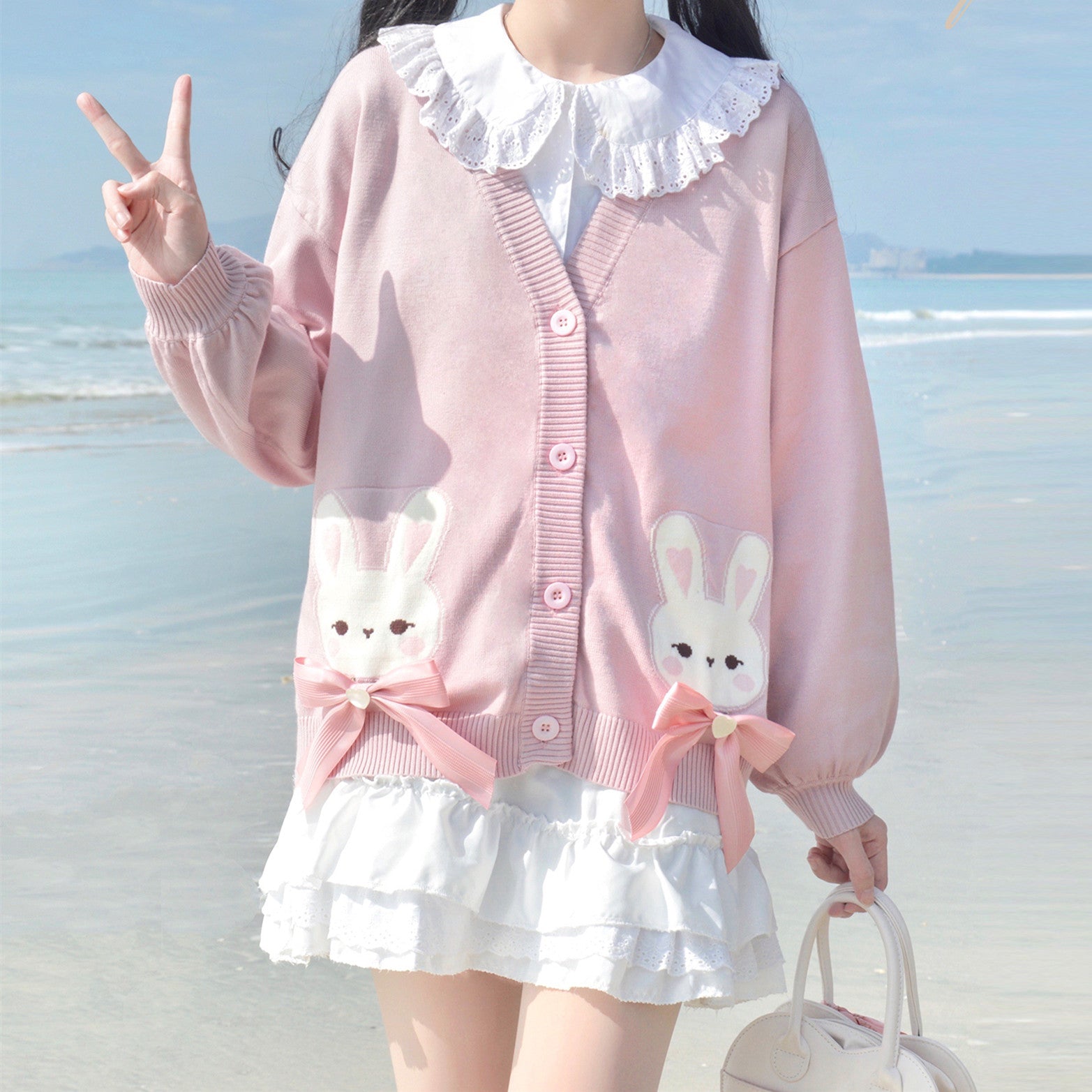 Cute bunny sweet loose cardigan HA0513