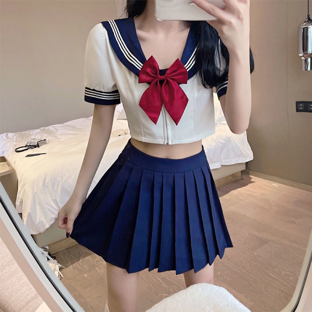 Fashionable age-reducing shirt and skirt two-piece set HA1325