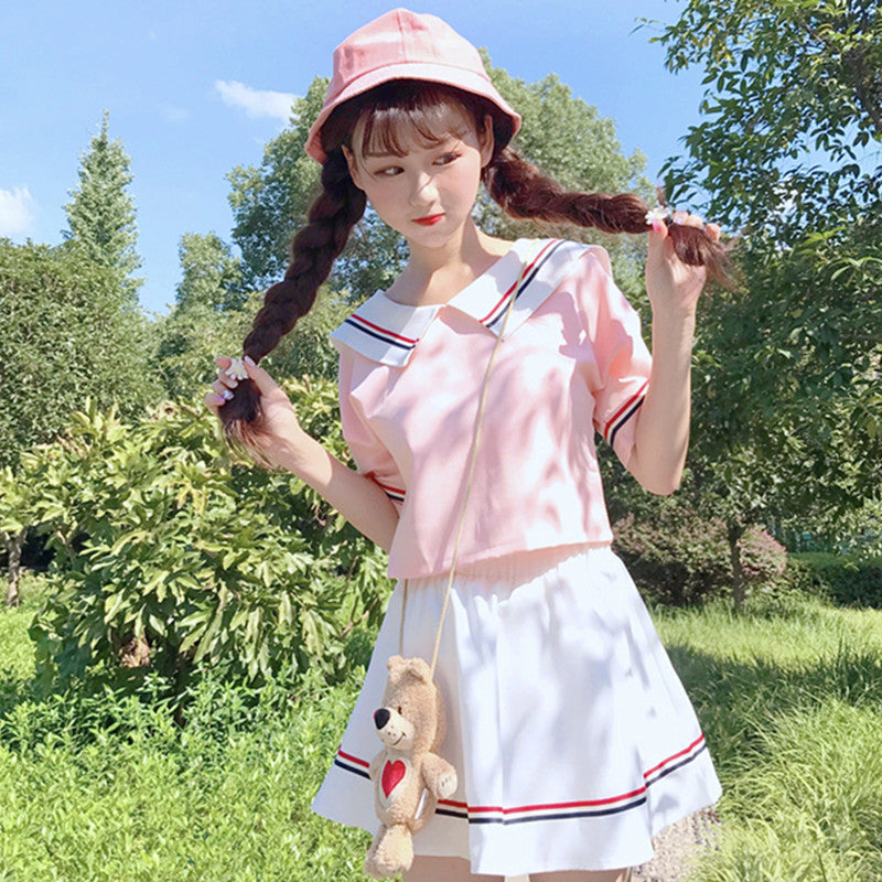 Sweet and cute short skirt suit two piece set HA0699