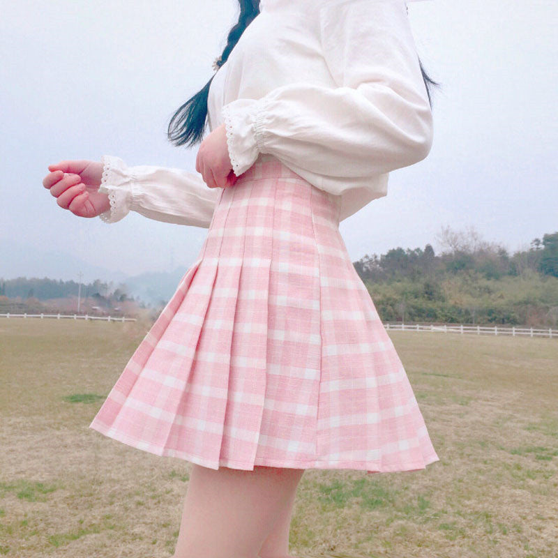 Slim A-Line High Waist Pleated Skirt HA0693