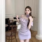 Ruffled sweet slim dress   HA1910