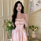 Spice girl waist a-line skirt suspender dress   HA2103