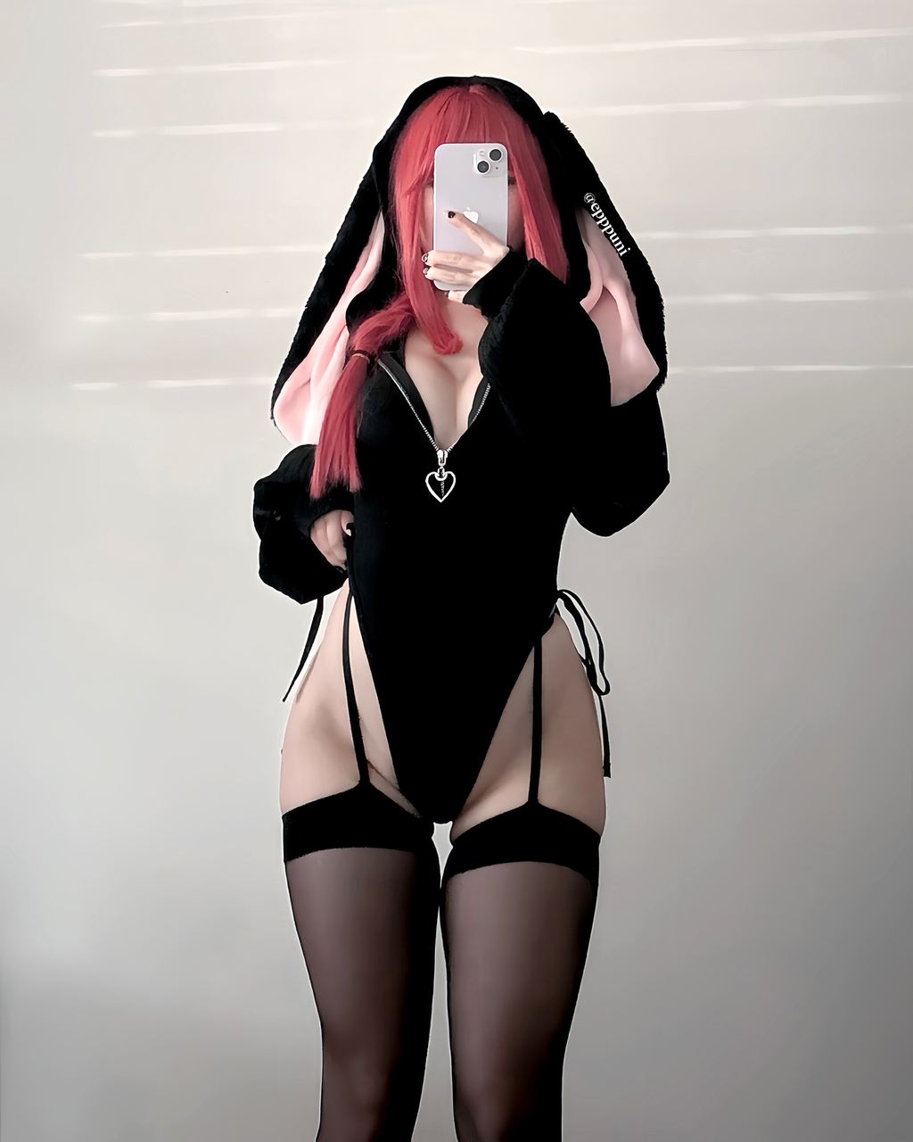 Black bunny ear Bodysuit KO64-B