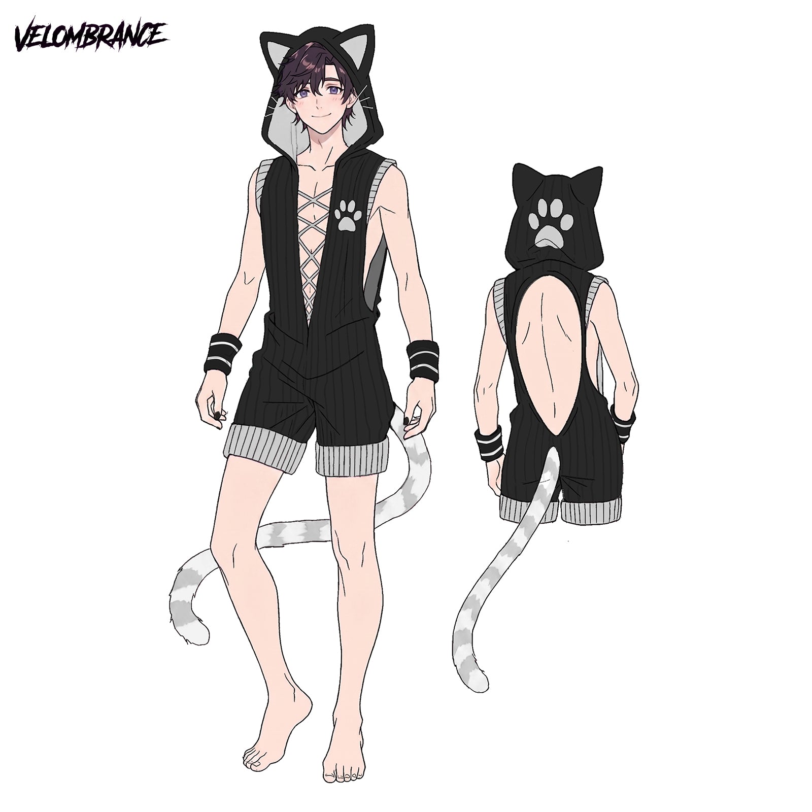 Cat Bodysuit (3-Piece Set）AS43