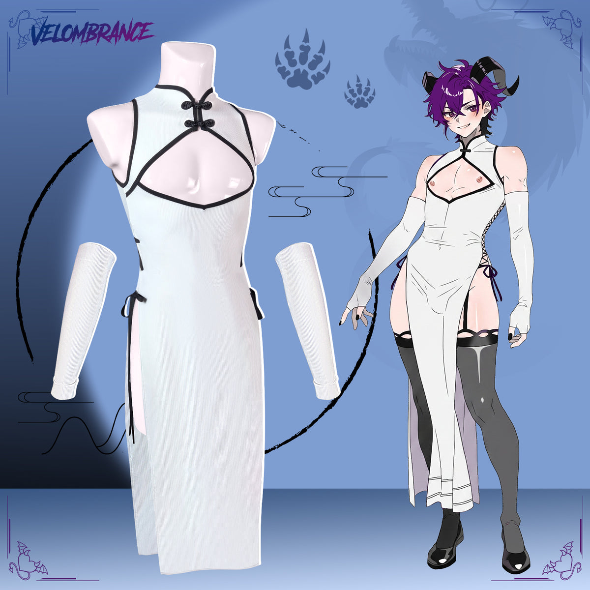 Dragon Demon Cheongsam (4-Piece Set） AS57