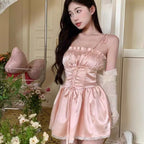 Spice girl waist a-line skirt suspender dress   HA2103
