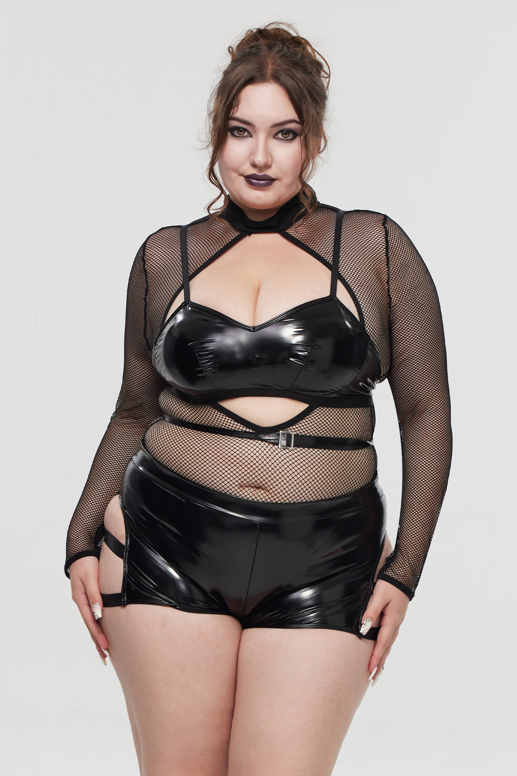 Pre-Sale Gothic Fishnet Motorcycle Lingerie Set (2-Piece) HK002