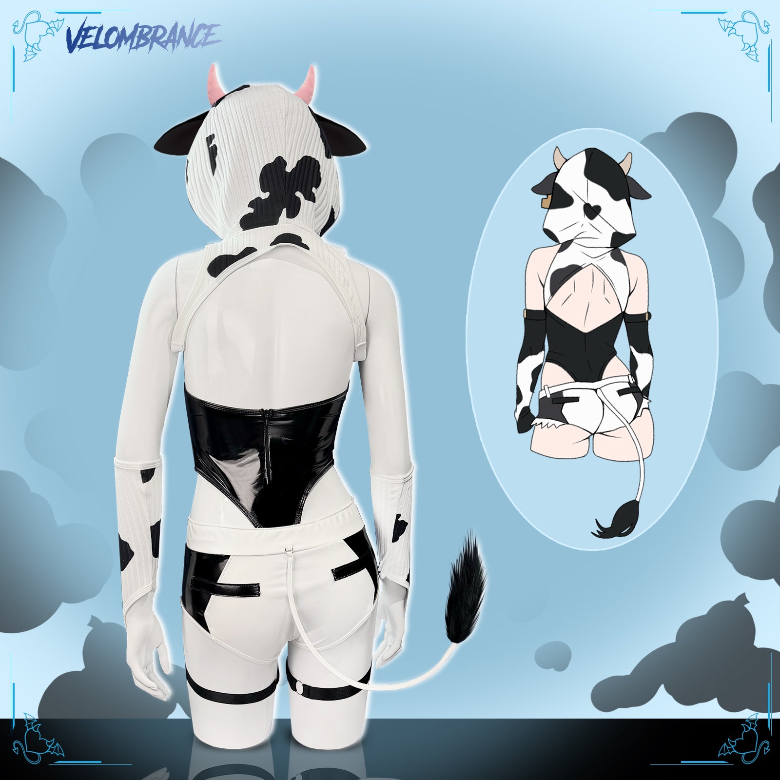 Pre-Order Cow Bodysuit (6-Piece Set） AS42