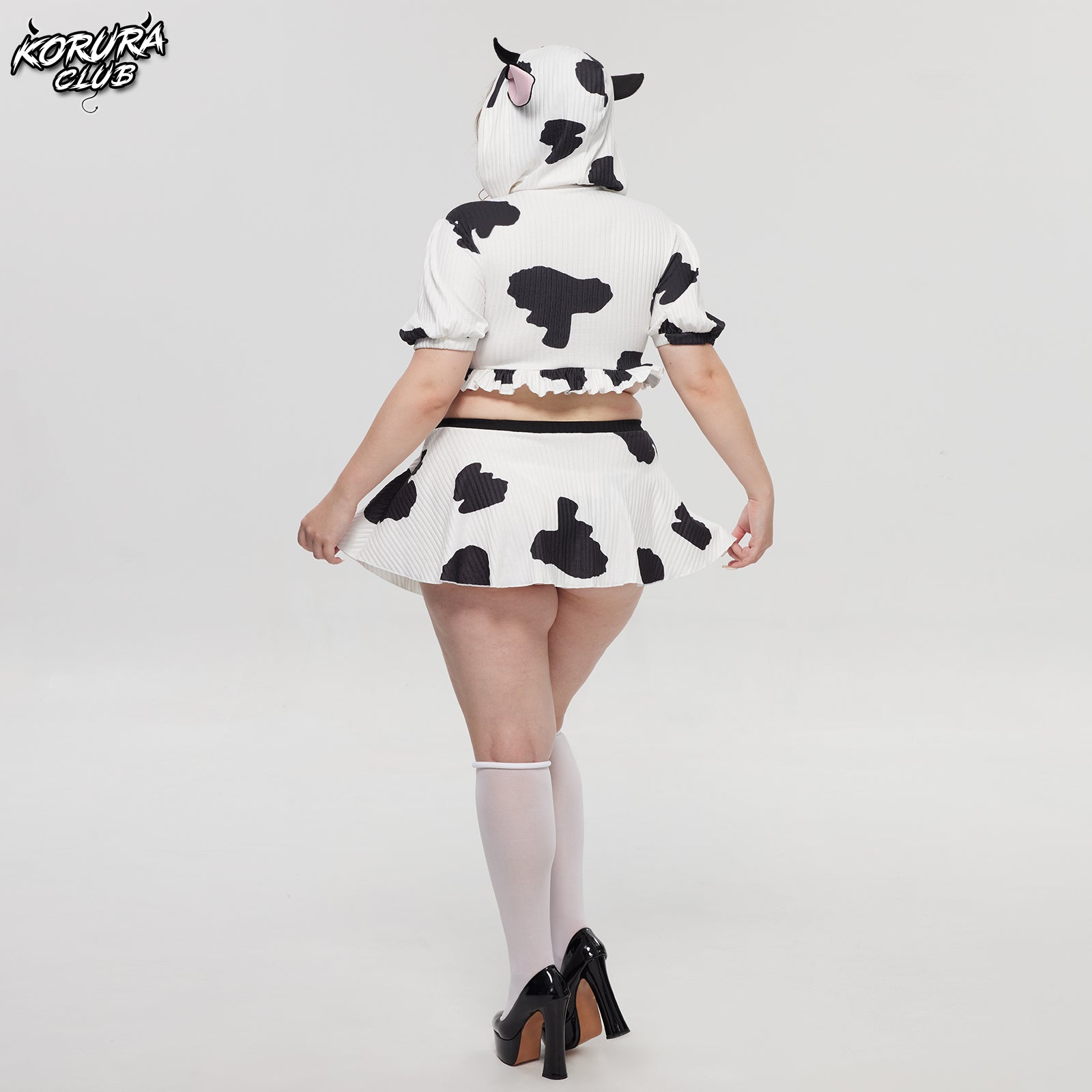 Pre- Sale Cosplay Cow Print Skirt Set KO155