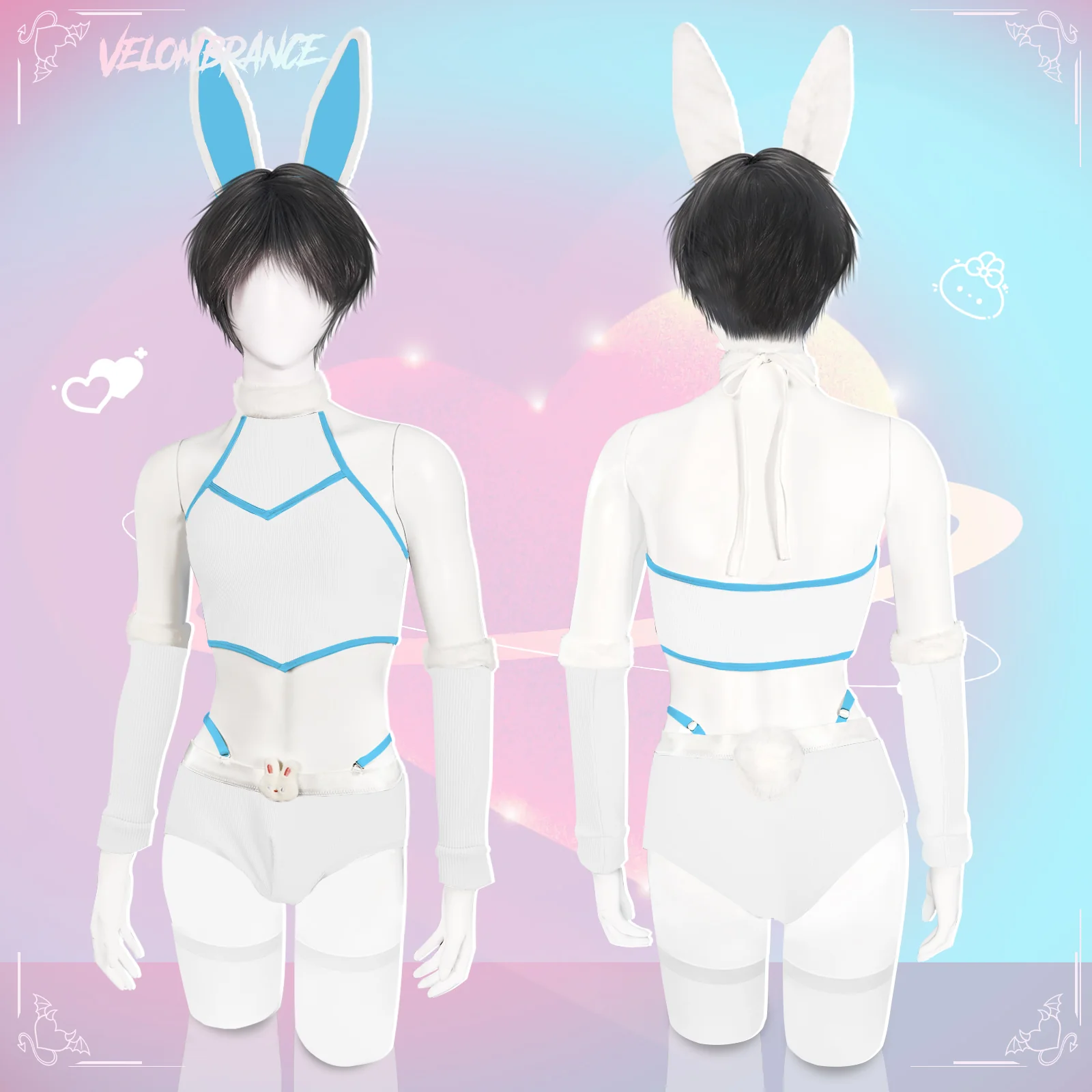 Cosplay Cute Bunny Ear Knitwear (5-Piece Set）AS06
