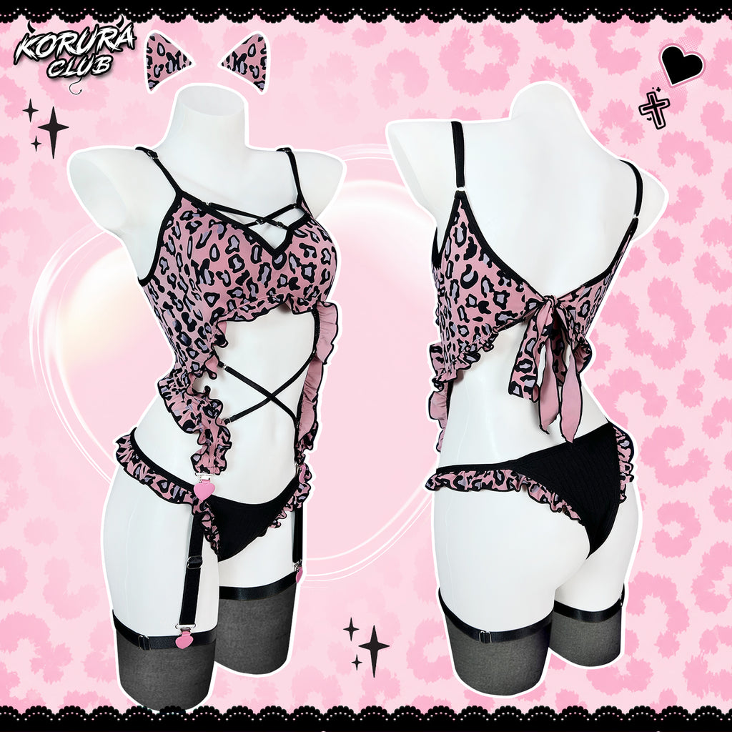 Pre-order Pink Leopard Lingerie Set KO152
