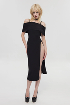 Pre-Sale Gothic Off Shoulder Black Dress HK006
