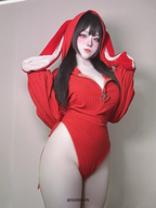 Christmas Red bunny ear Bodysuit  SD83