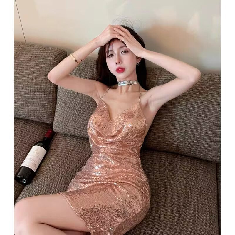 Graceful open waist sexy waist dress   HA1921