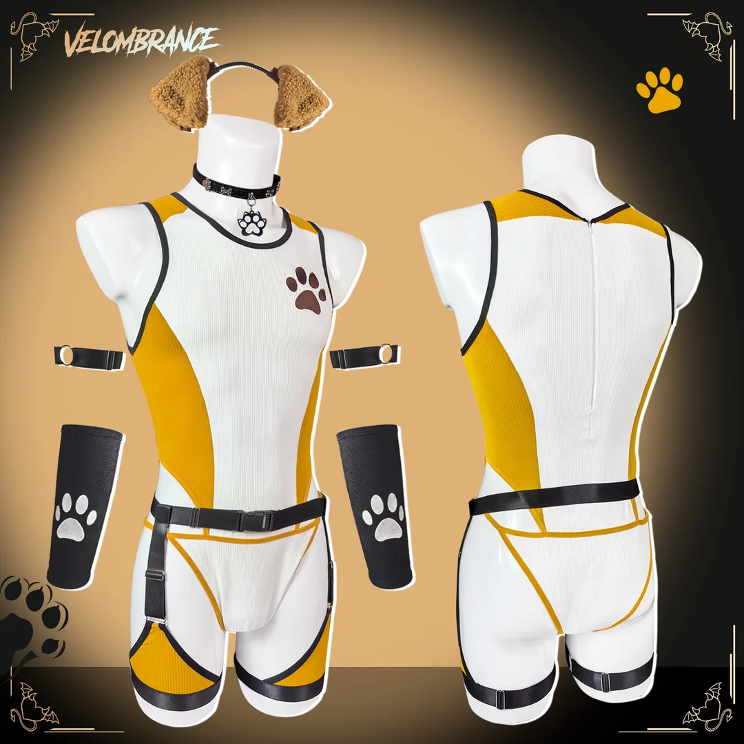 Puppy Femboy Bodysuit Set (5-Piece Set) AS74