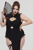 Pre-Sale Gothic Lace Trim Cheongsam Dress HK001