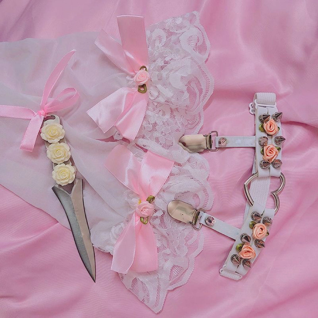 Punk Studded Garter Leg Rings HA2190