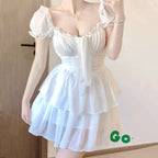 White One Shoulder Halter Neck Princess Dress   HA2202