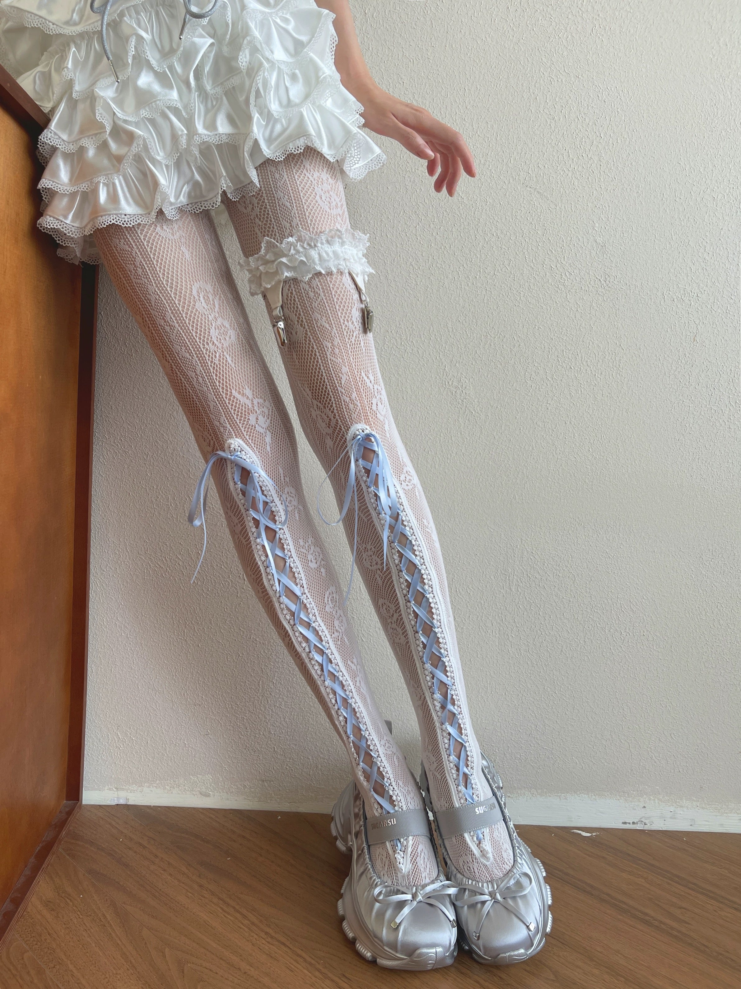 Ribbon lace socks HA29748