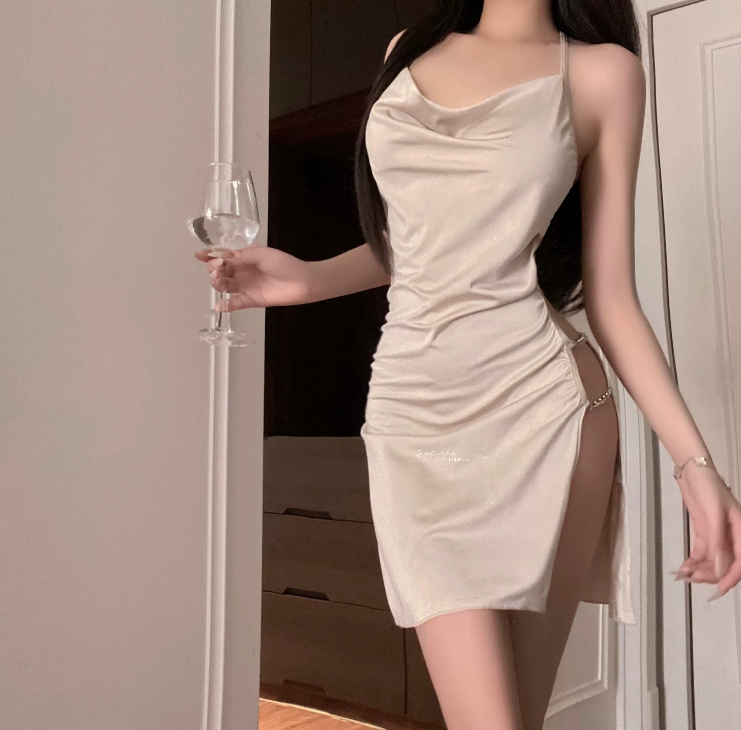 Halterneck suspender dress HA2886