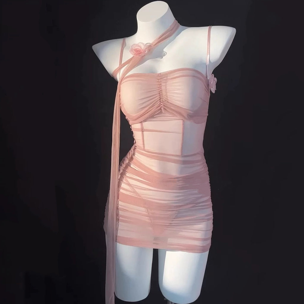 Lace mesh dress suit HA2997·