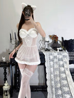 Hollowed-out mesh plush camisole HA2986
