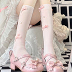 Pearl Bow Ballerina Calf Socks   HA1951