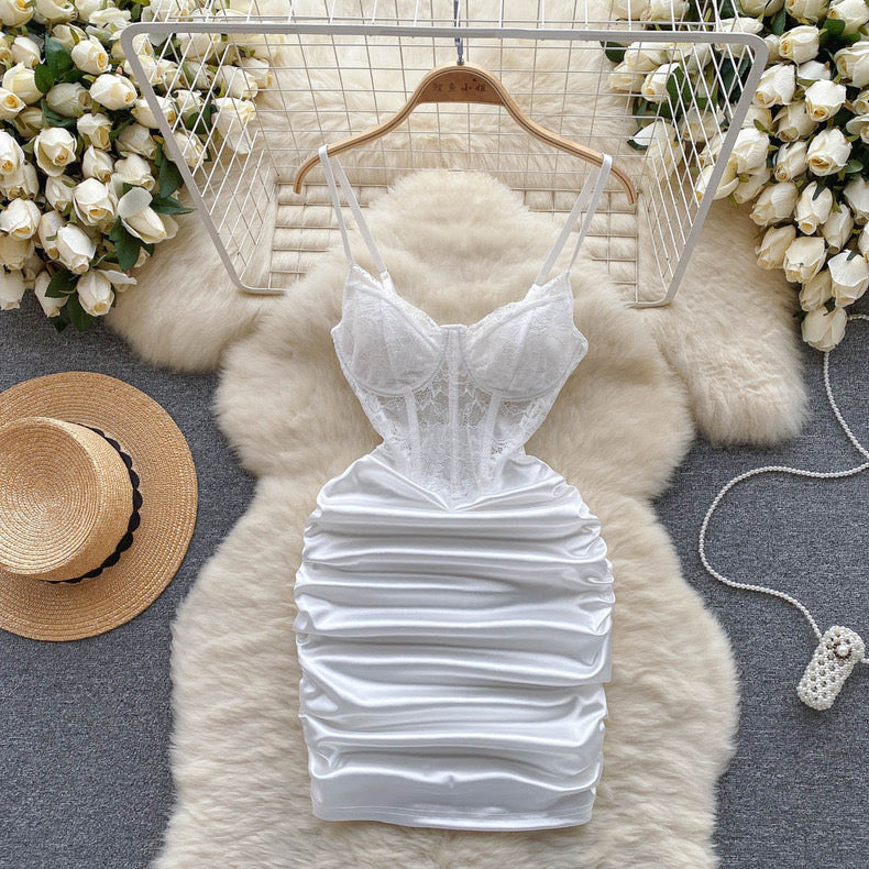 Mesh lace hollow dress HA2447