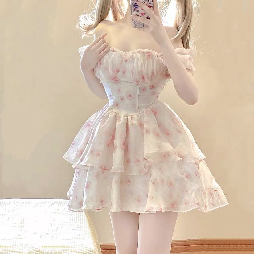 Pink floral dress HA2262