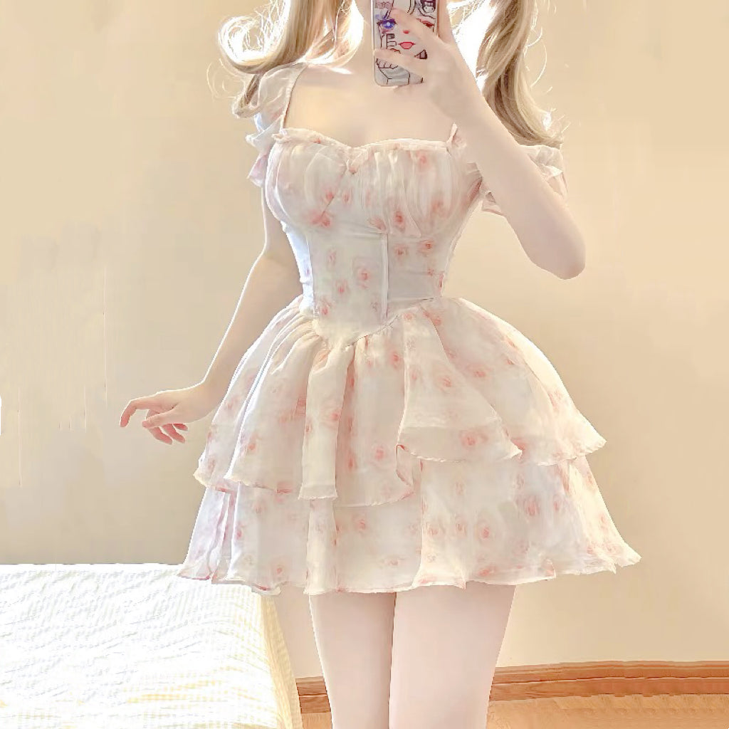 Pink floral dress HA2262