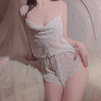 Floral suspender two-piece set HA2275