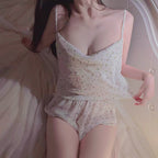 Floral suspender two-piece set HA2275