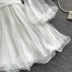 Lace V-neck waist dress HA2460