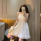 Heart-shaped mesh suspender nightdress   HA2002
