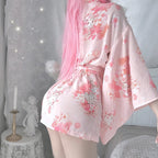 Chiffon printed kimono underwear nightdress   HA2113