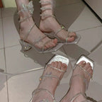 Rhinestone bow wrap pumps  HA1898